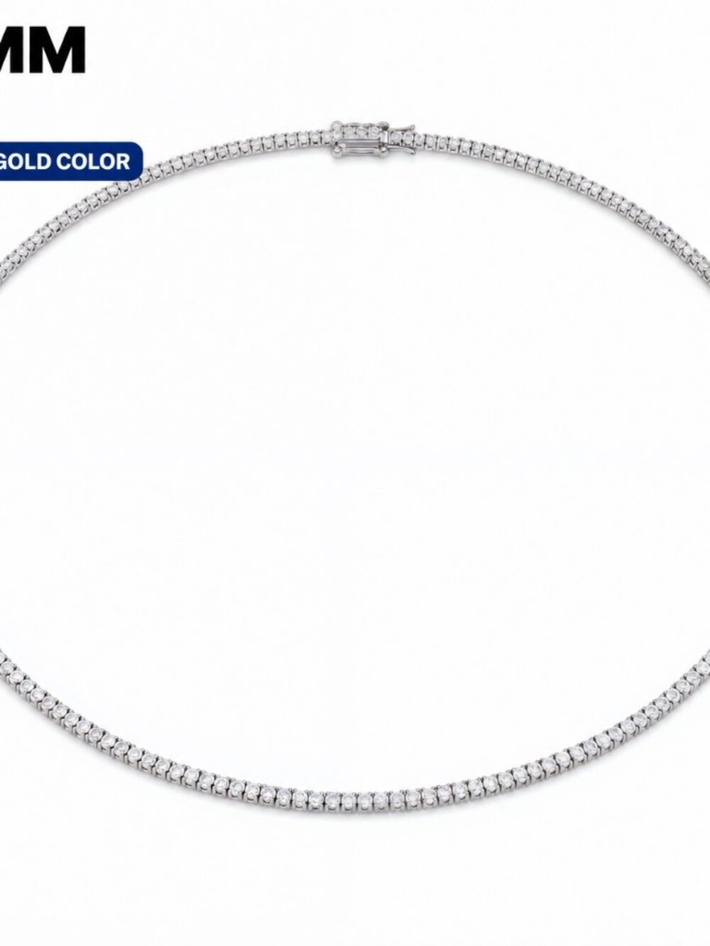 LEKANI 2mm Moissanite Tennis Necklace S925 Silver 18 in